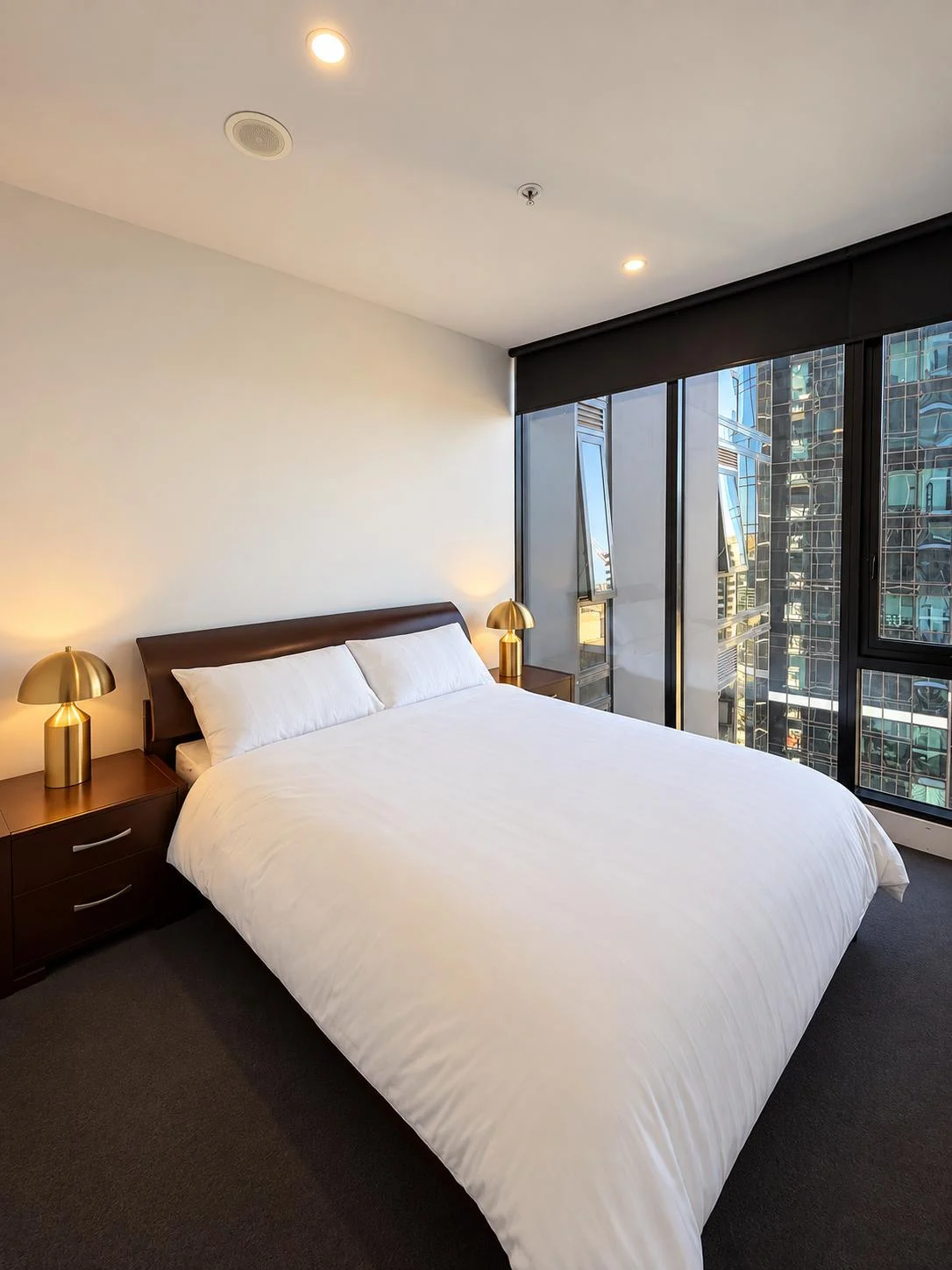 Bedroom with city views